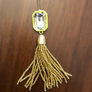 J Crew Rhinestone Tassel Necklace